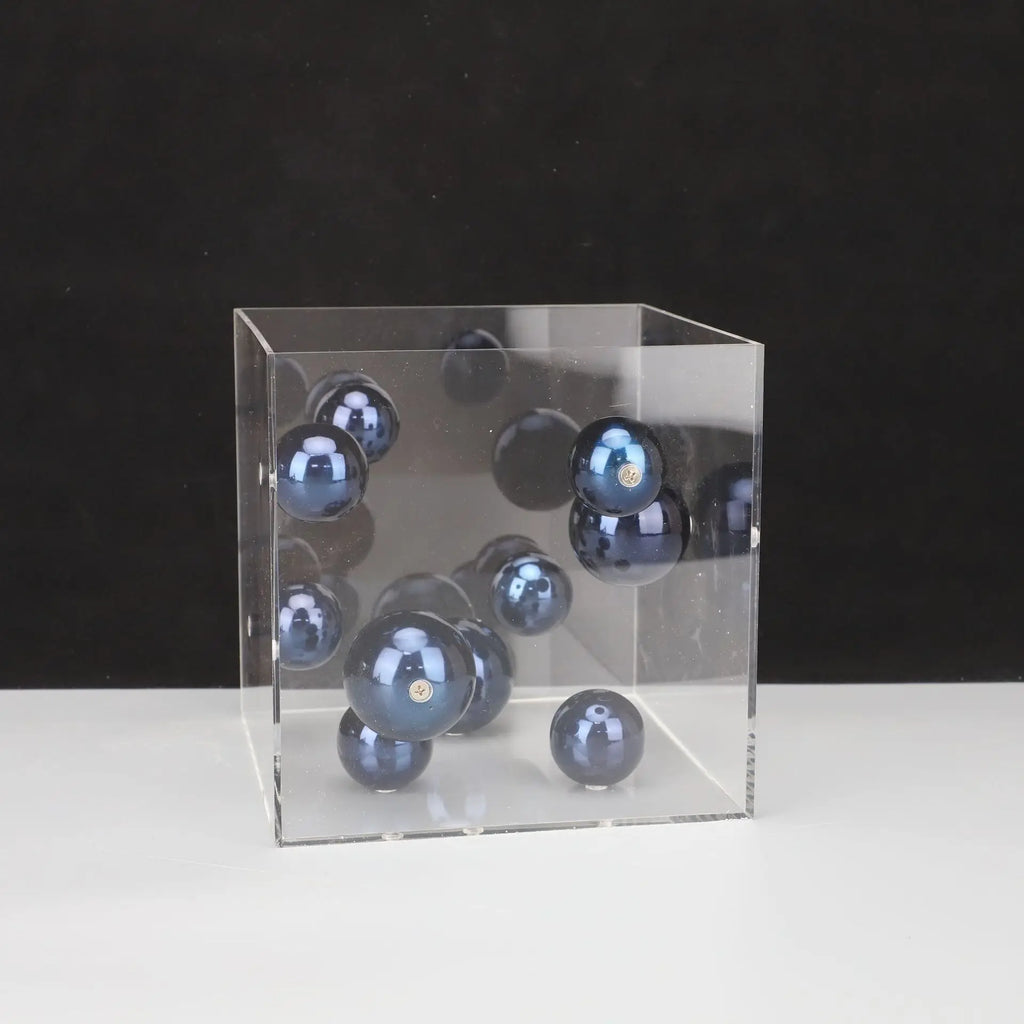 DecorBites™ Abstract Metal Ball Artworks in Transparent Acrylic Container Boxes