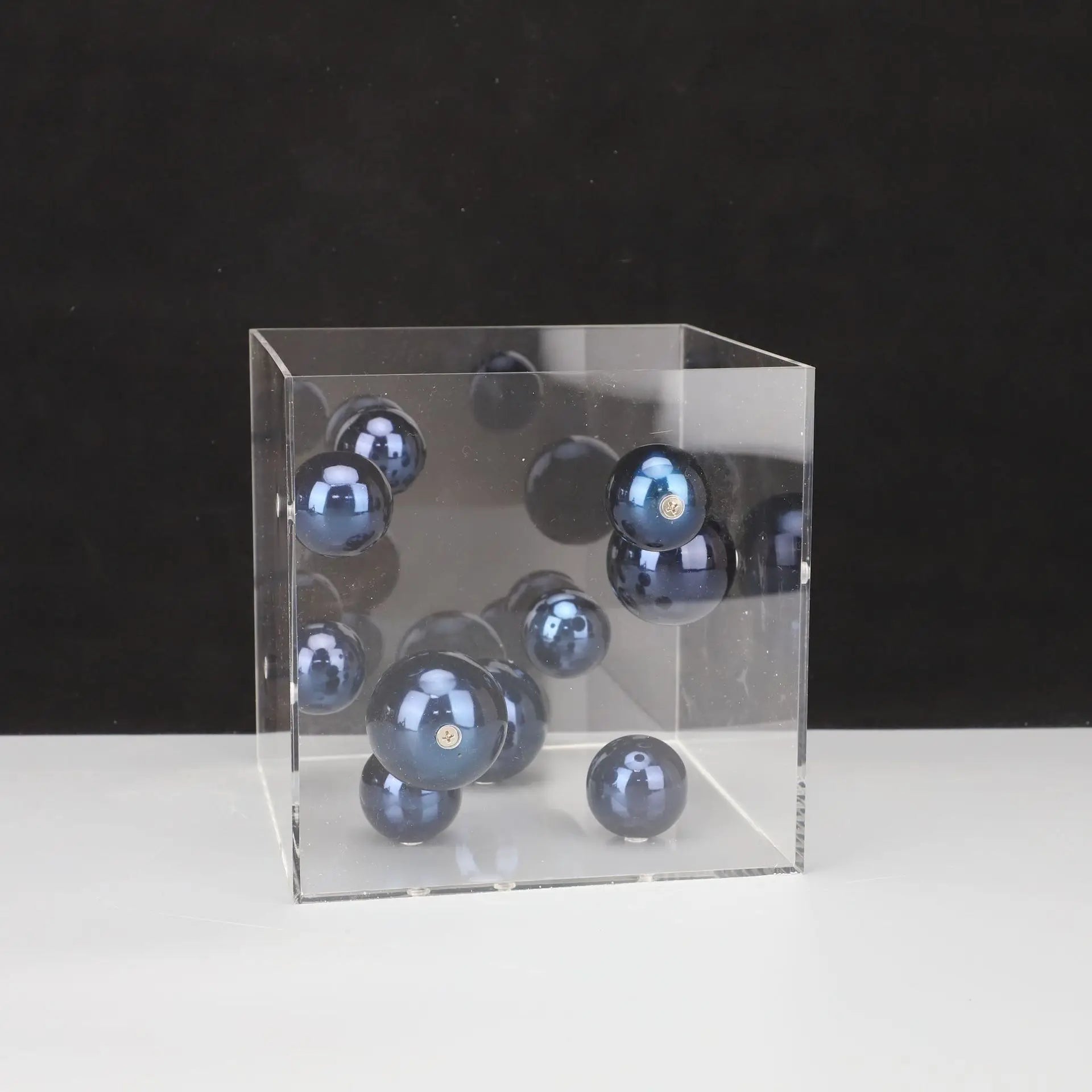 DecorBites™ Abstract Metal Ball Artworks in Transparent Acrylic Container Boxes