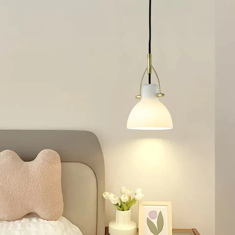 DecorBites™ مصباح جداري LED زجاجي أبيض على الطراز الياباني بإضاءة قابلة للتعديل