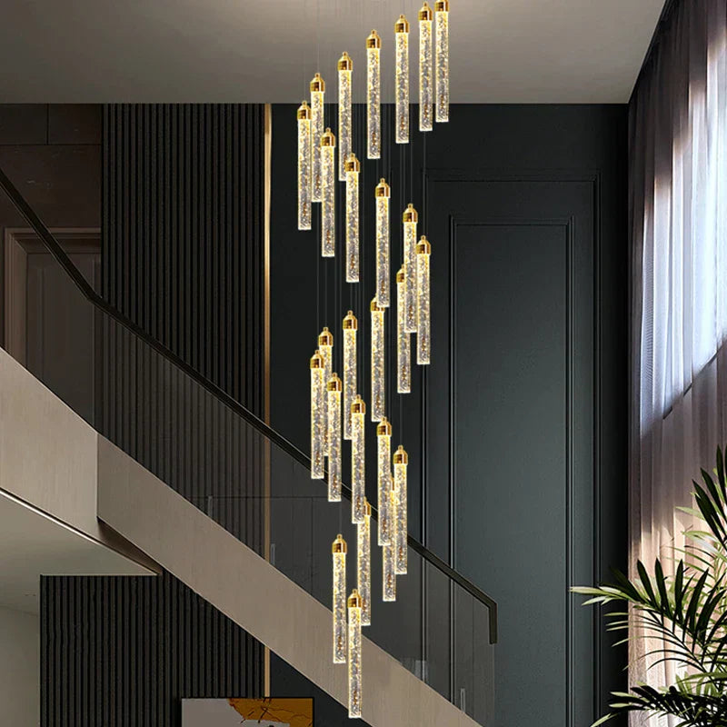 DecorBites™ Deluxe Crystal Chandelier: Modern LED Attic Lamp for Home Decoration