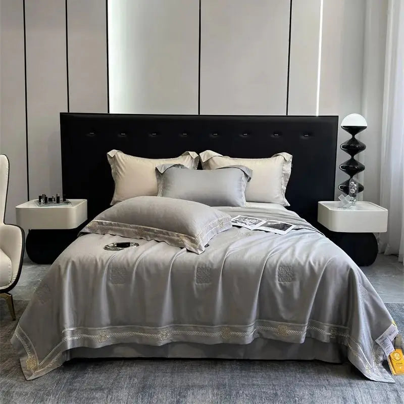 DecorBites™ Eucalyptus Fiber Summer Quilt Bedding Set with Cool Feeling, Soft Silky Comforter & Bed Sheet Set