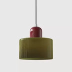 Vintage Stained Glass Mini Pendant Light in Pink Green White