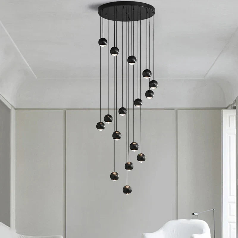 ثريا معدنية من Globe Lens من DecorBites™ لغرفة المعيشة والمطبخ وغرفة النوم والمقهى والسلالم والفيلا