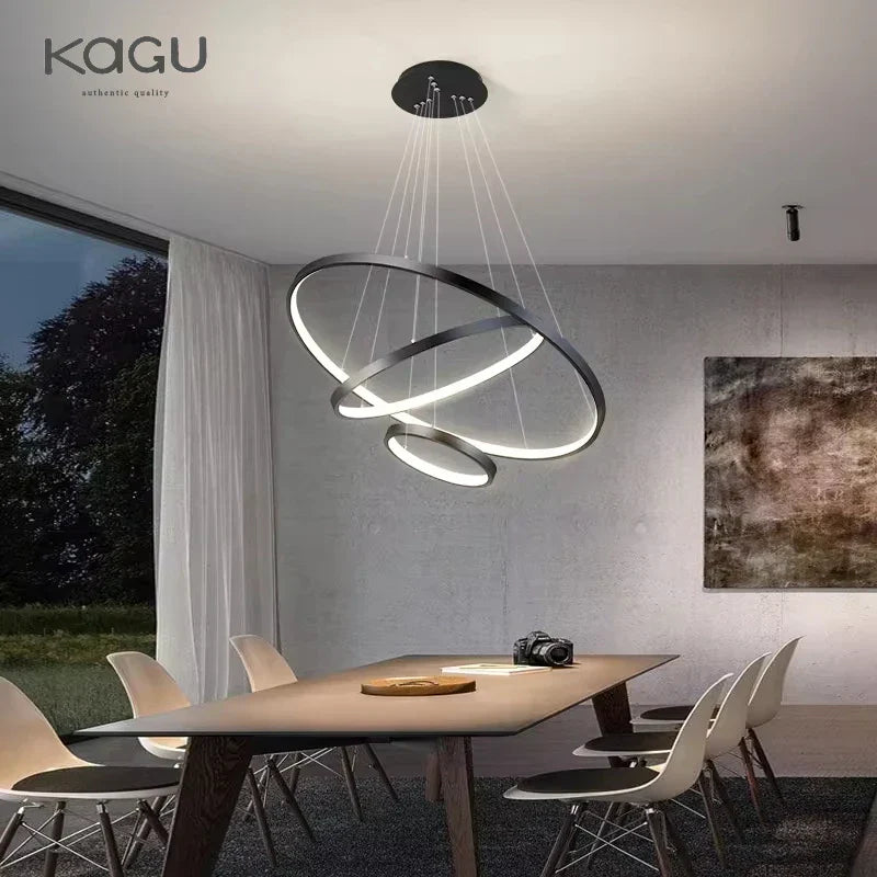 DecorBites™ ثريا سقف دائرية معلقة بإضاءة LED للمنزل العصري إضاءة داخلية