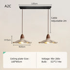 Japanese Wabi-Sabi Cream Wood Pendant Light