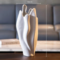 DecorBites™ Irregular Pleated Ceramic Vase for Home Decoration and Floral Arrangement