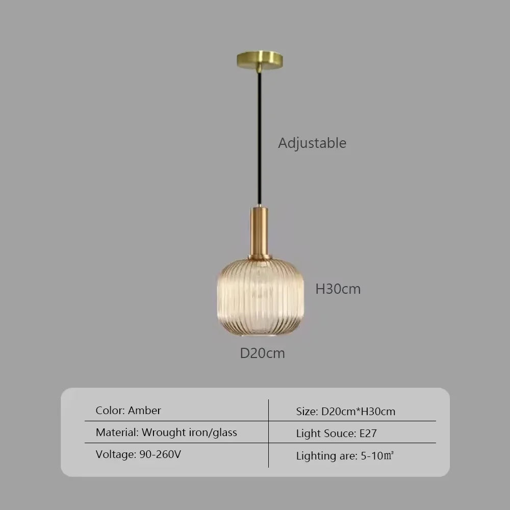 Nordic Japanese Glass Pendant Light