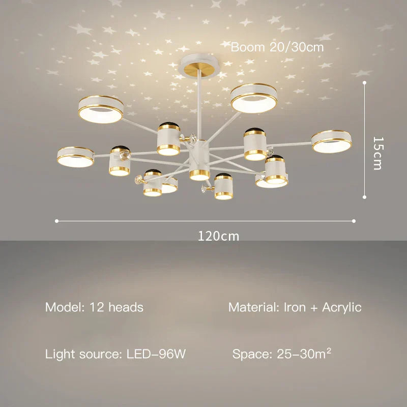 DecorBites™ ثريا LED: مصباح سقف ذكي حديث بجهاز تحكم عن بعد لغرفة المعيشة وغرفة النوم وغرفة الطعام والمطبخ