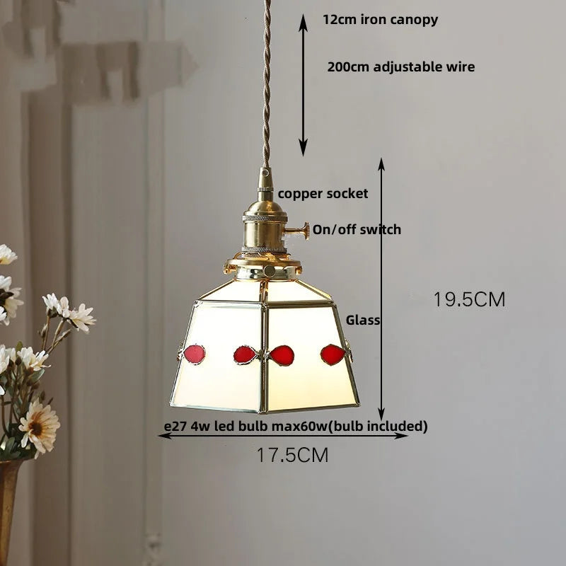 DecorBites™ Gray Glass LED Pendant Light Fixture with Adjustable Hang Lamp