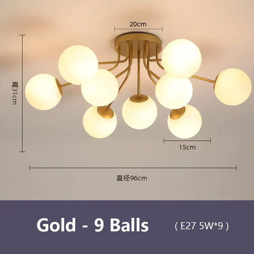 DecorBites™ Glass Bubble LED Ceiling Light for Living Room Kitchen Bedroom