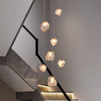 Modern Ring Pendant Chandelier in Iron, Acrylic, Glass