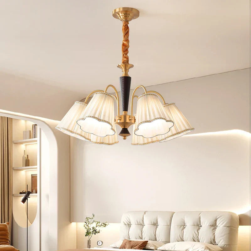 DecorBites™ Antique Copper Chandelier for Retro American Country Living Room and Dining Room