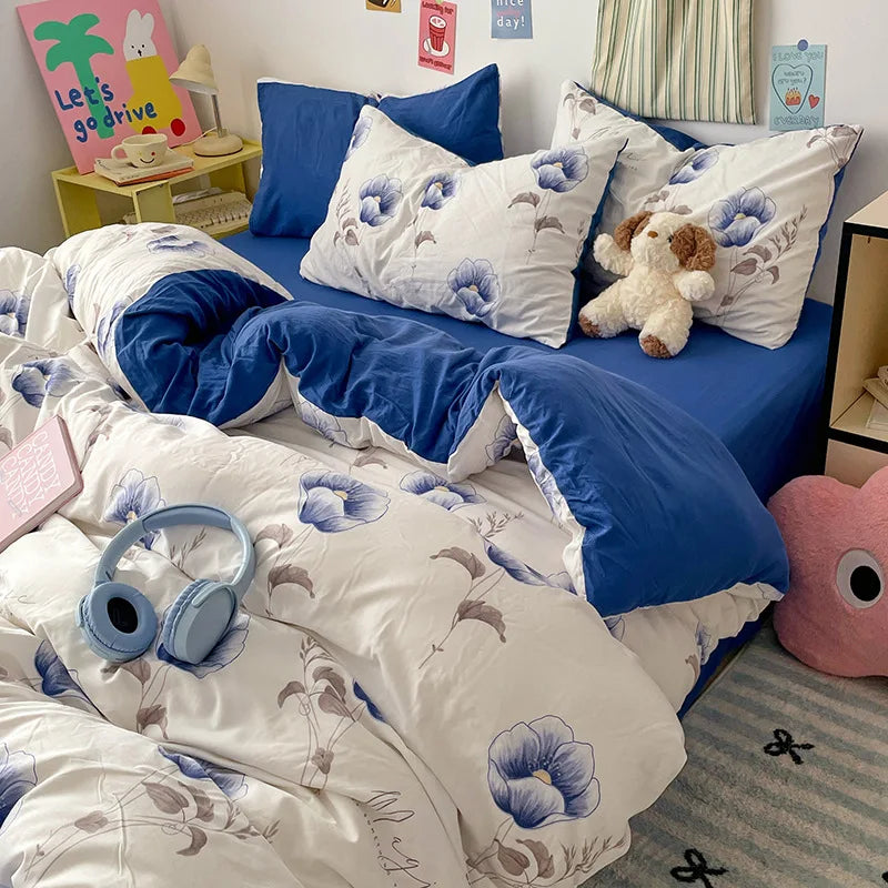 DecorBites™ Cloud Cotton Printed Bedding Sets | Super Soft Quilt Set for School Home Twin King
