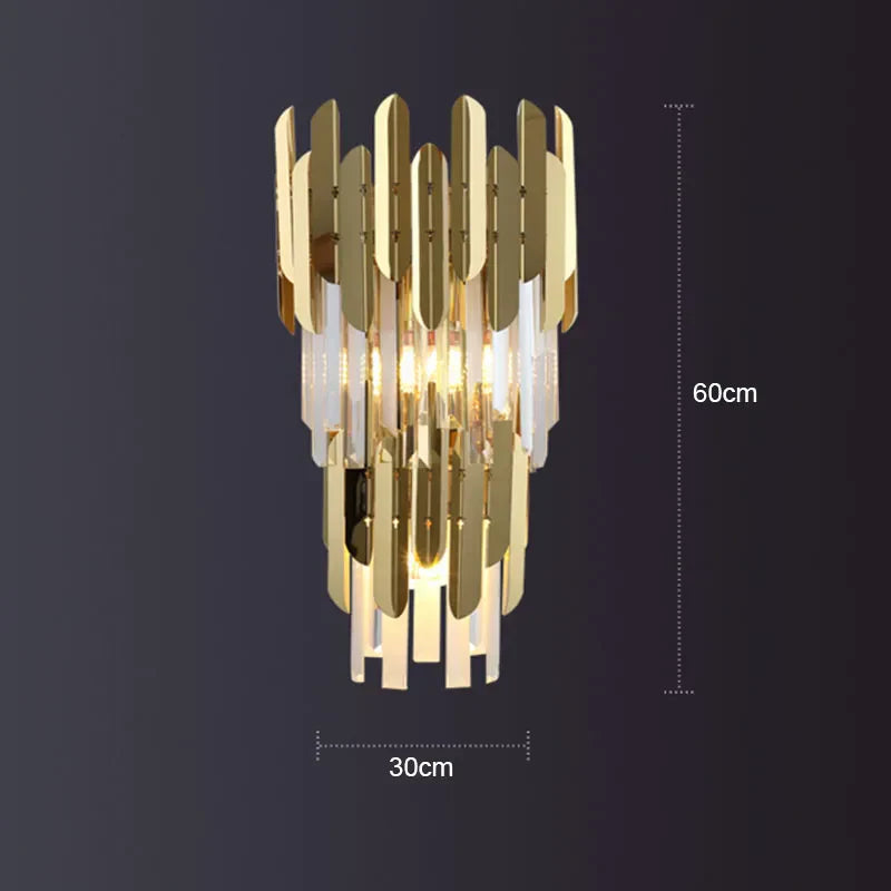 مصباح حائط LED ذهبي كريستالي من DecorBites™ لإضاءة منزلية أنيقة