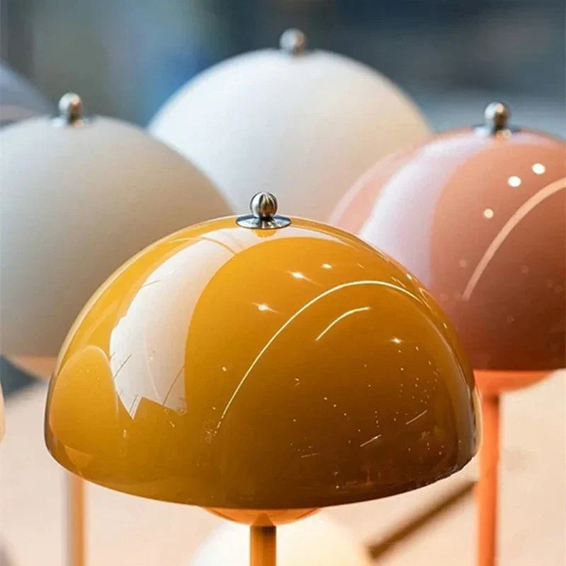 DecorBites™ Iron Mushroom Shape Macaron Table Lamp - Modern Minimalist LED Home Decoration