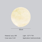 Nordic Moon White FRP Round Pendant Light