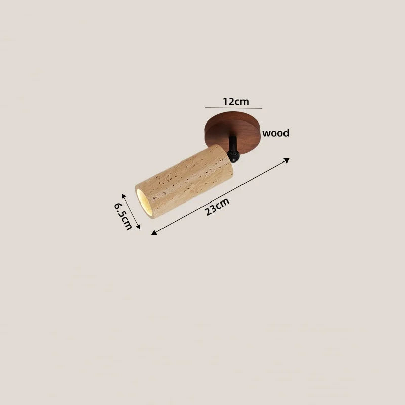 DecorBites™ Ellipse Stone LED Ceiling Light Natural Travertine Lamp Plafon