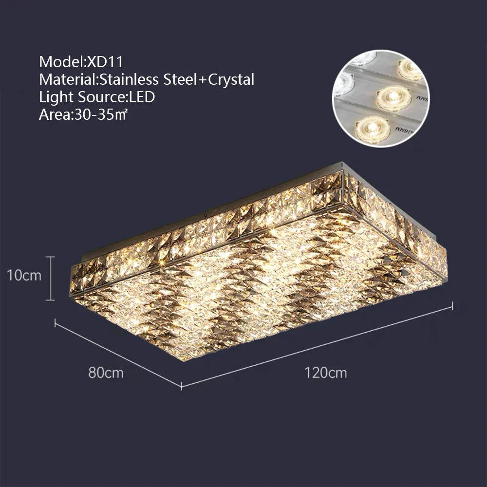 DecorBites™ Crystal LED Rectangle Chandelier for Elegant Home Decor