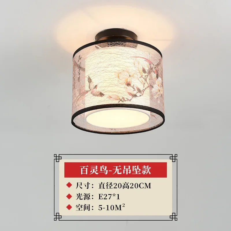 ثريا سقف صينية من DecorBites™ Lotus، مصباح ممر بسيط، إضاءة LED للوحات