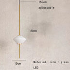 Art Deco White Glass Pendant Light With Gold Metal Wire