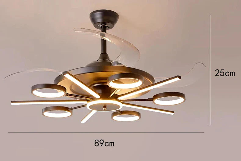 مروحة سقف LED لغرفة نوم الأطفال من DecorBites™ بتصميم بدون شفرات وجهاز تحكم عن بعد