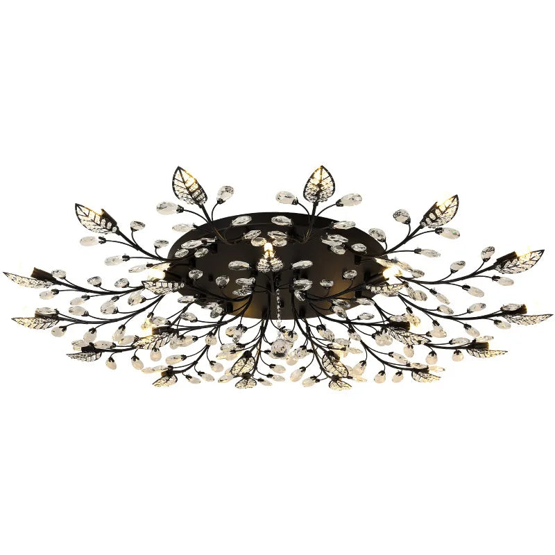 DecorBites™ Crystal Ceiling Chandelier LED Fixture Lights for Living Room Bedroom by Samsarah Lighting