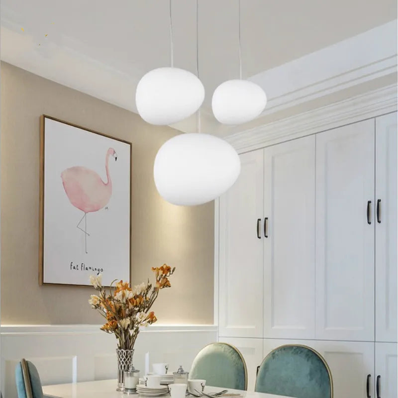 DecorBites™ Glass Ball LED Pendant Light - Modern White Nordic Hanging Fixture