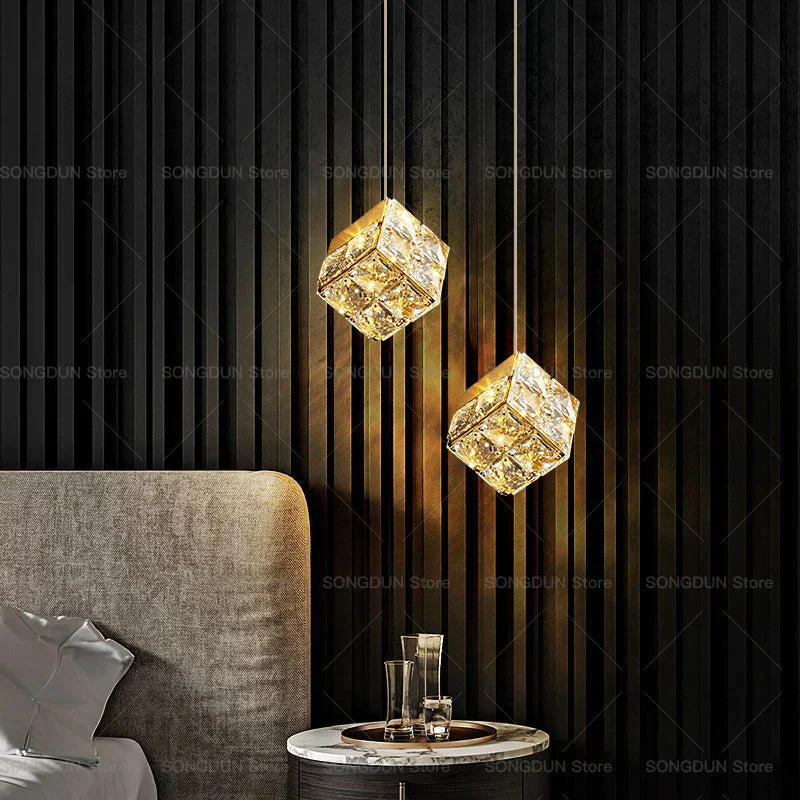 DecorBites™ Crystal Bedside Chandelier Wall Light for Designer Living Room and Hotel Bedroom