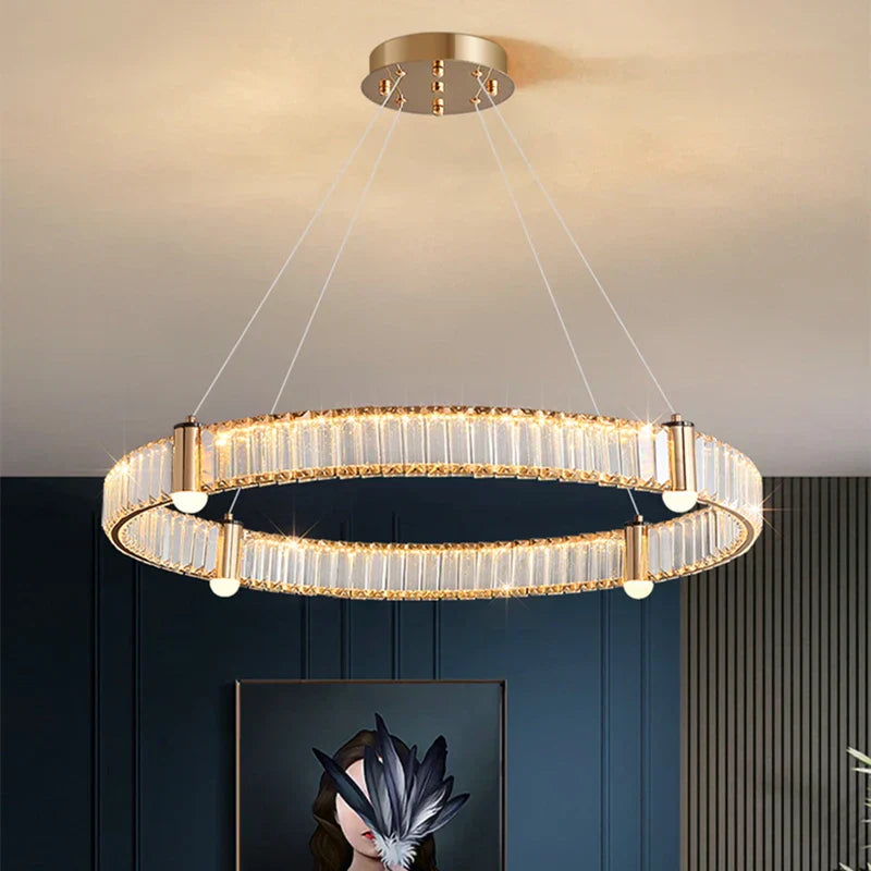 DecorBites™ Crystal Ceiling Chandelier LED Indoor Lighting for Living Room Bedroom Study