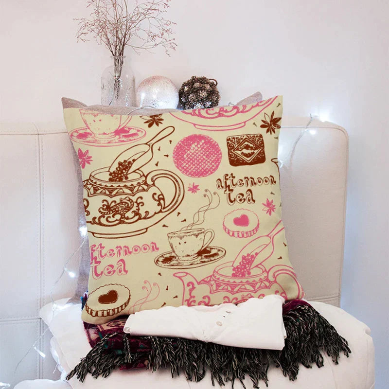 DecorBites™ 45x45cm Peach Skin Pillow for Living Room Sofa Bed Chair Office Pillowcase