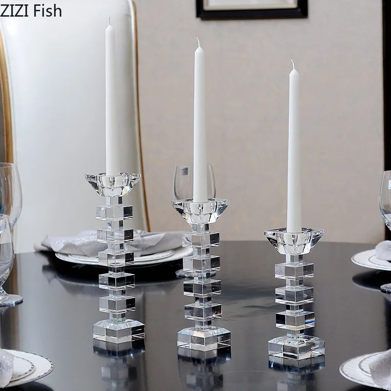 DecorBites™ Crystal Candle Holder Desk Decoration Home Aroma Container