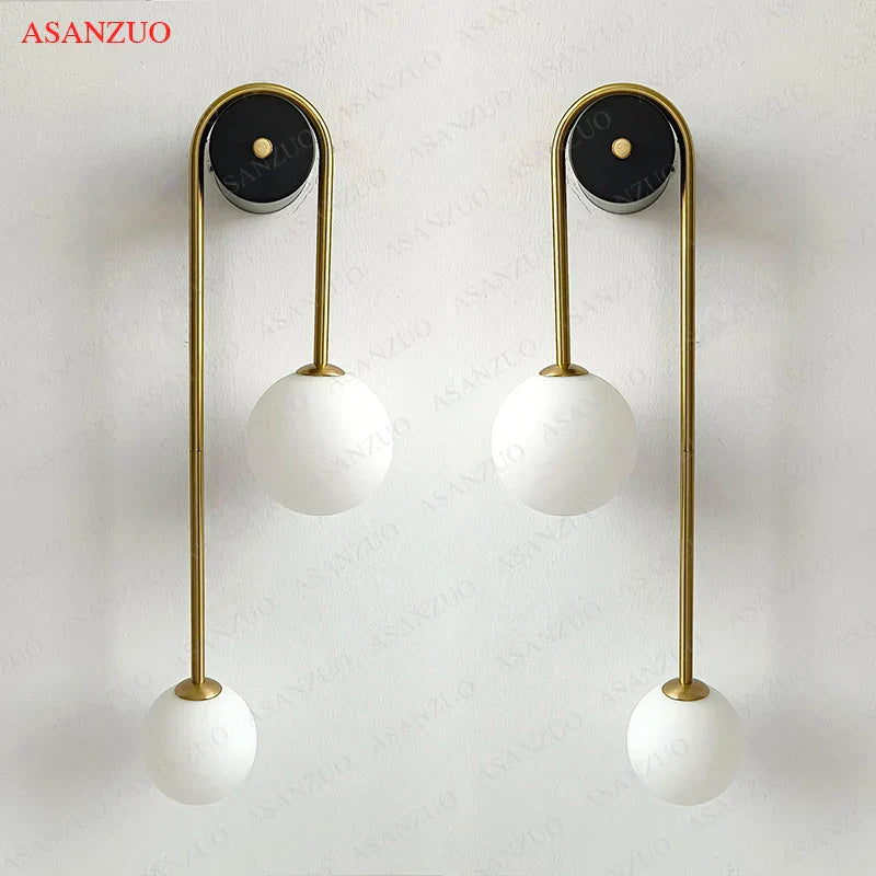 DecorBites™ Glass Ball Gold LED Wall Lamp for Modern Home Decor & Lighting
