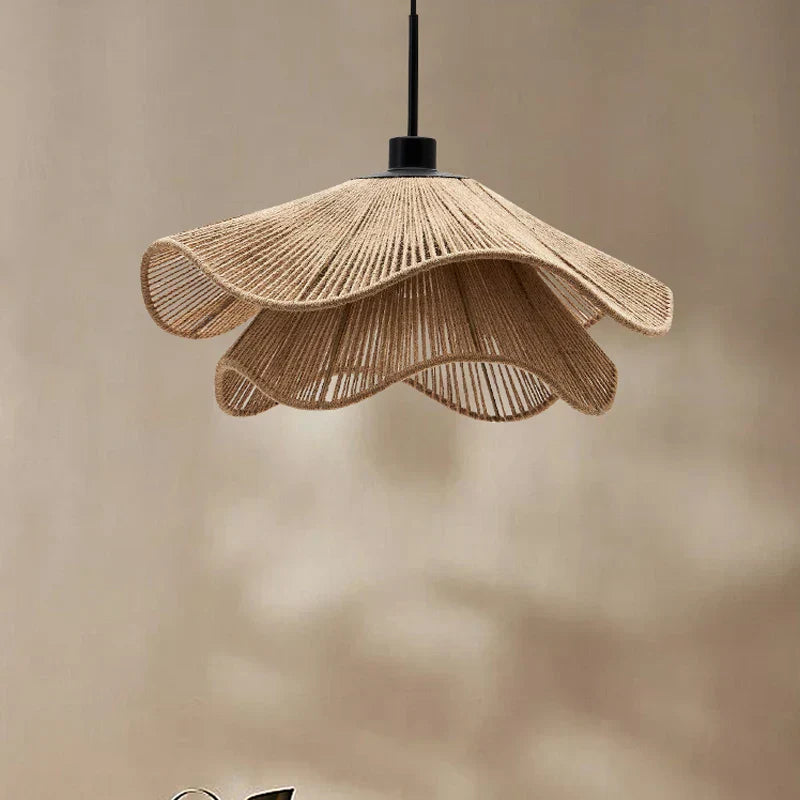 Lustre de plafond en corde de chanvre DecorBites™, suspensions LED minimalistes nordiques pour salle à manger
