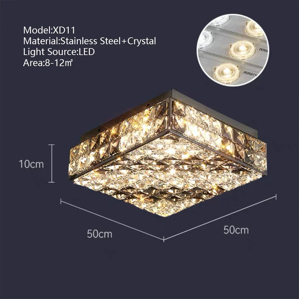 DecorBites™ Crystal LED Rectangle Chandelier for Elegant Home Decor