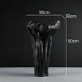 DecorBites™ Irregular Resin Vase Black White Flowers Handicraft Ornaments Home Decor