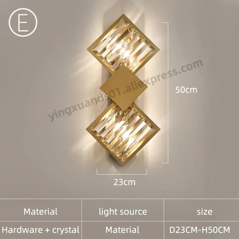 DecorBites™ Crystal Wall Light: Minimalist Bedside Loft Wall Sconce for Living Room