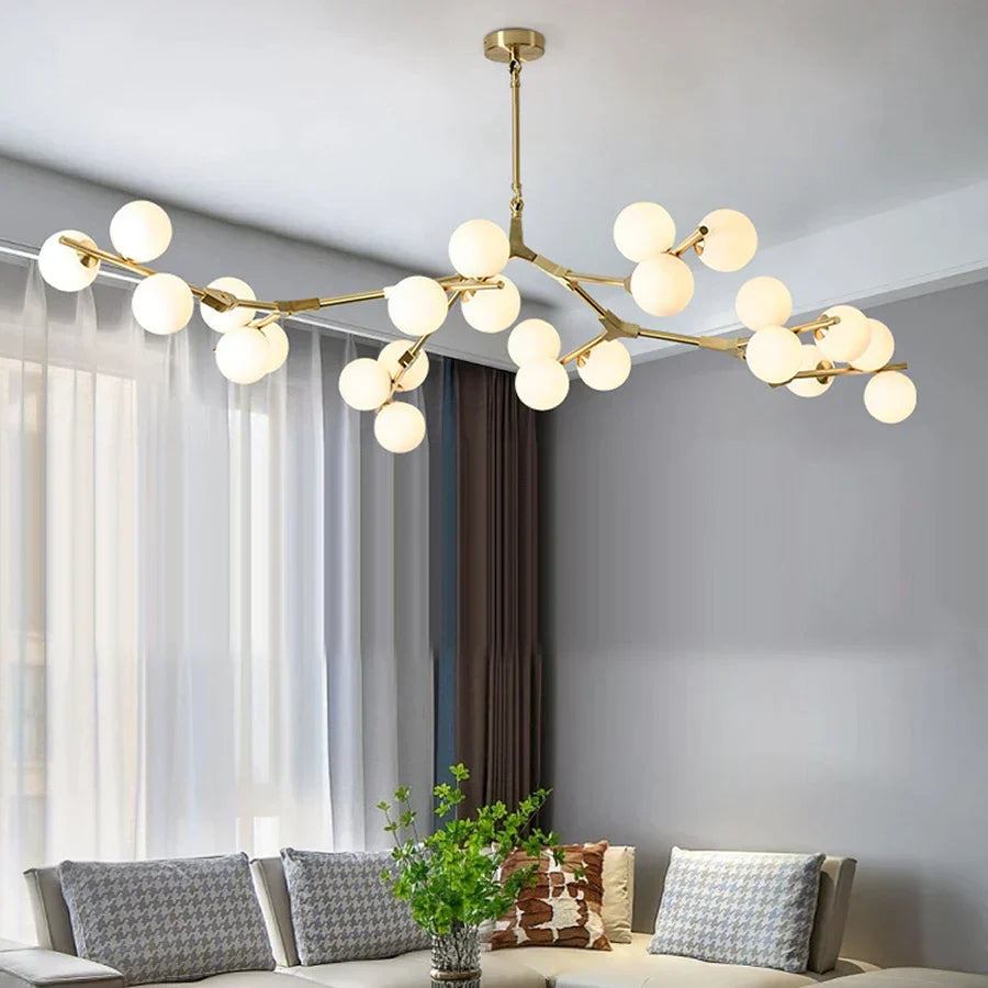 DecorBites™ Glass Balls Tree Branches Chandelier, Nordic LED Ceiling Light