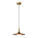 Walnut Three-Head Saucer Pendant Light