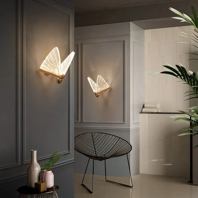 مصابيح جدارية فراشة LED من DecorBites™ لديكور غرف النوم والمعيشة، مصباح جداري داخلي