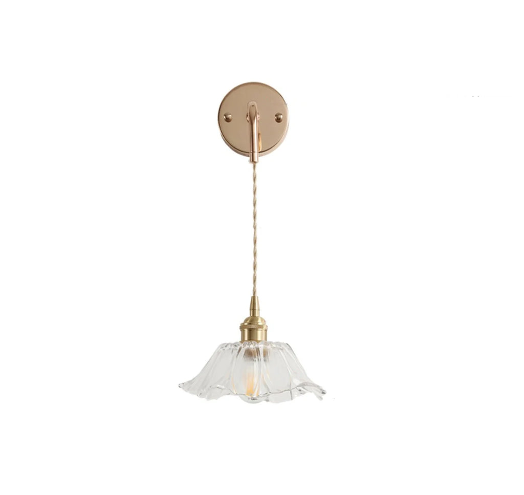 DecorBites™ Clear Glass LED Wall Light | Modern Adjustable Nordic Copper Lamp Fixtures