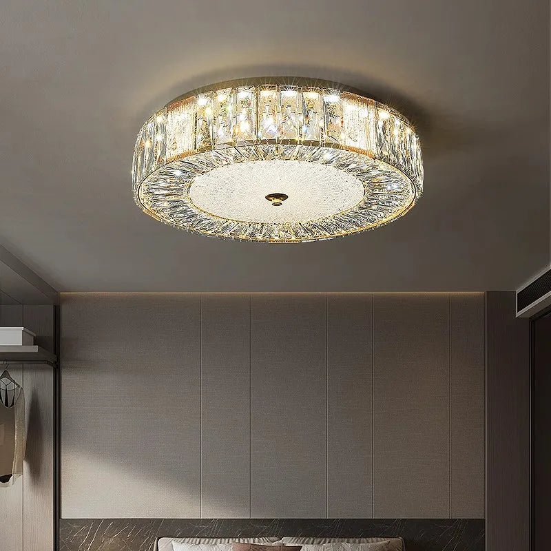 DecorBites™ Crystal Glass Ceiling Light for Bedroom & Living Room, Low Ceiling Chandelier