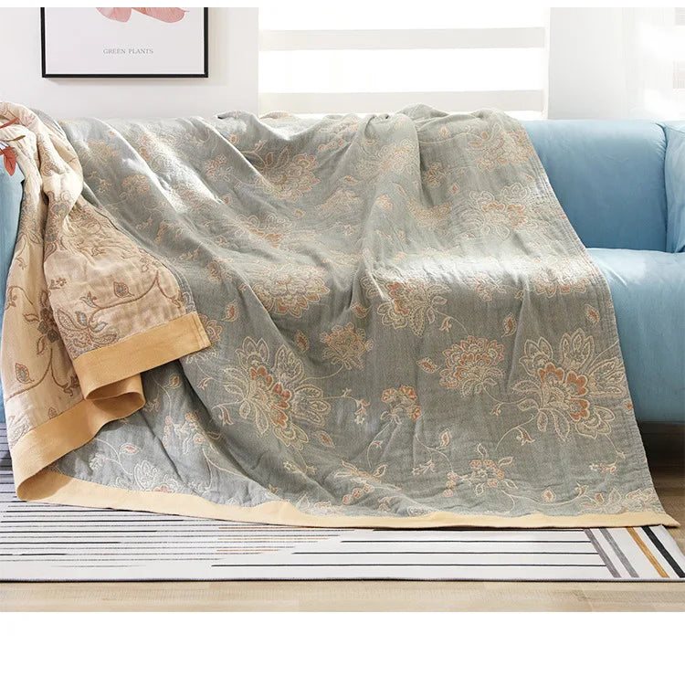 DecorBites™ Cotton Gauze Summer Quilt - Lightweight Air-Conditioning Blanket for Girls