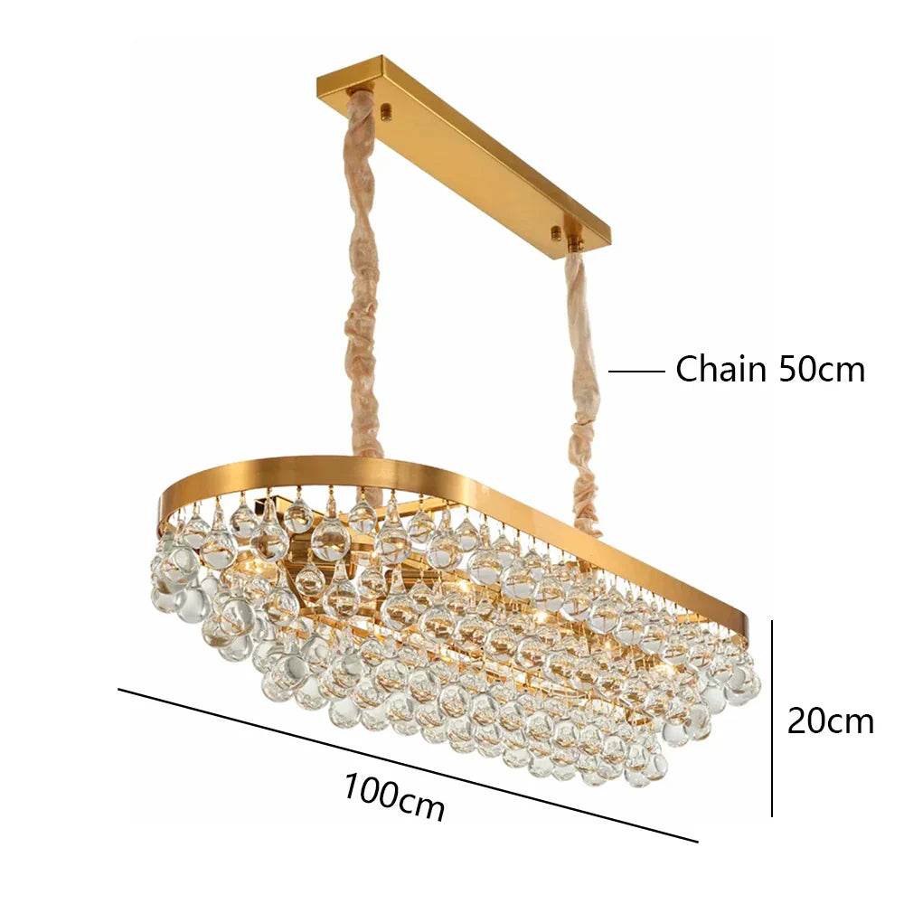 DecorBites™ Crystal Bead Ceiling Pendant Lights - Retro Luxury Gold Home Decor Lighting