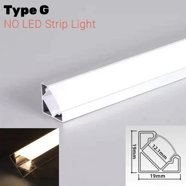 DecorBites™ قناة LED ألومنيوم مدمجة بخط خصر لإضاءة الزوايا الخلفية
