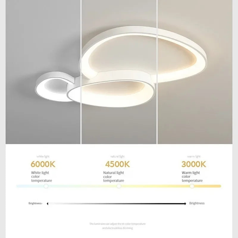 ثريات سقف LED من DecorBites™ مع جهاز تحكم عن بعد لغرفة المعيشة وغرفة النوم وغرفة الطعام