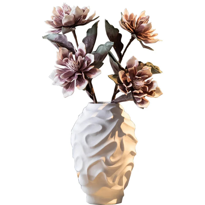 DecorBites™ Geometric Spiral Ceramic Vase Flowerpot, Fruit Platter, Home Decor Accessories