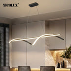 Minimalist Linear LED Pendant Light in Black or White
