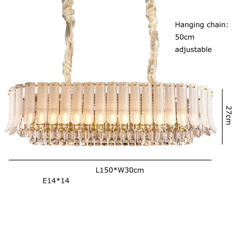 DecorBites™ Golden Crystal Chandelier: Postmodern Luxury Round Chandelier for Living Room