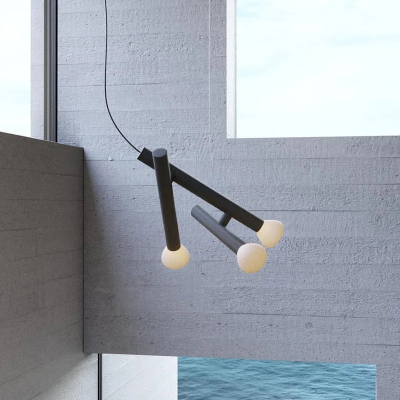 DecorBites™ Glass Pendant Lights with Adjustable Cord for Hall, Dining Room, Office - White Glass