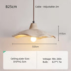 Japanese Wabi-Sabi Cream Wood Pendant Light